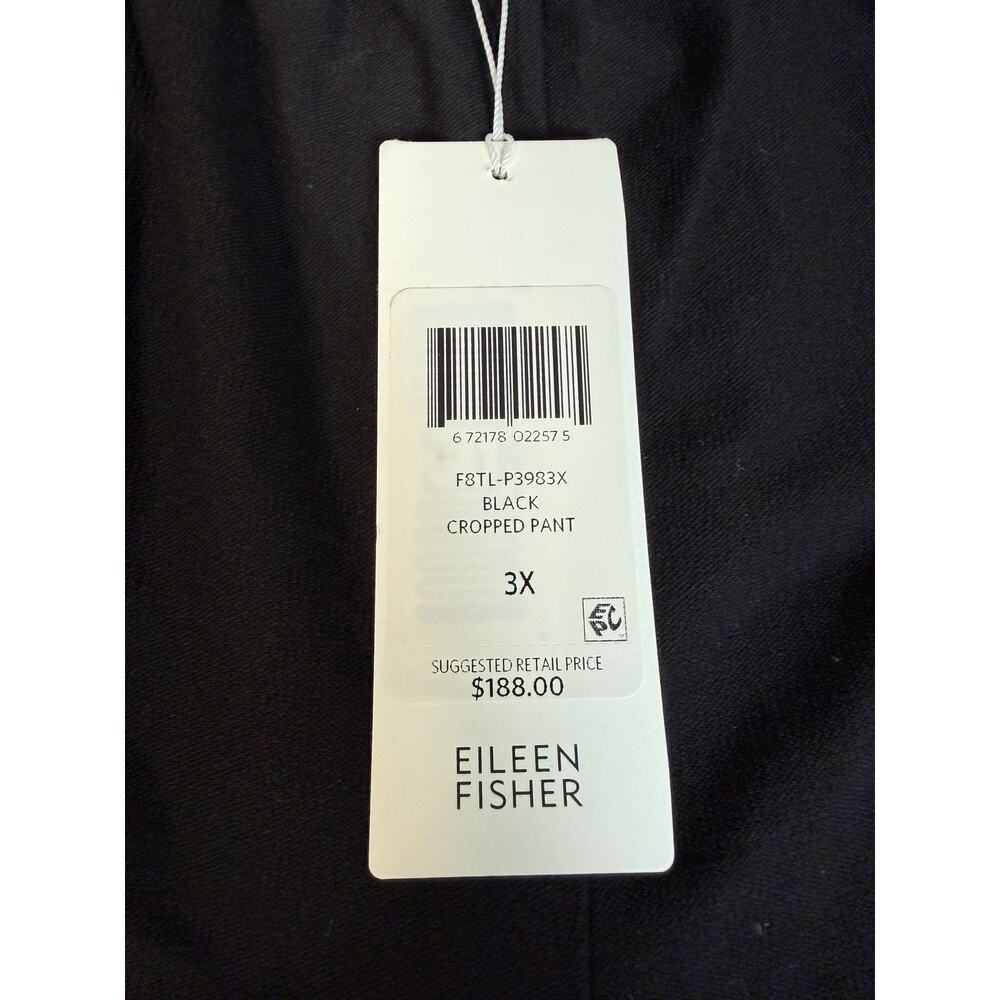 Eileen Fisher Pants Womens 3X Black Cropped Pull On Stretch Wide Leg 23 Inseam - Picture 4 of 15